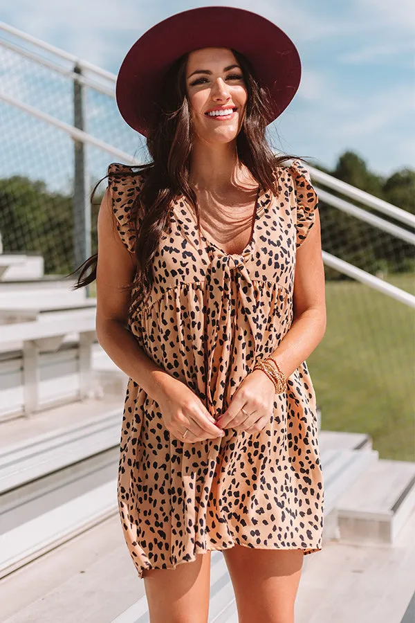 Champs And Cheers Leopard Front Tie Dress