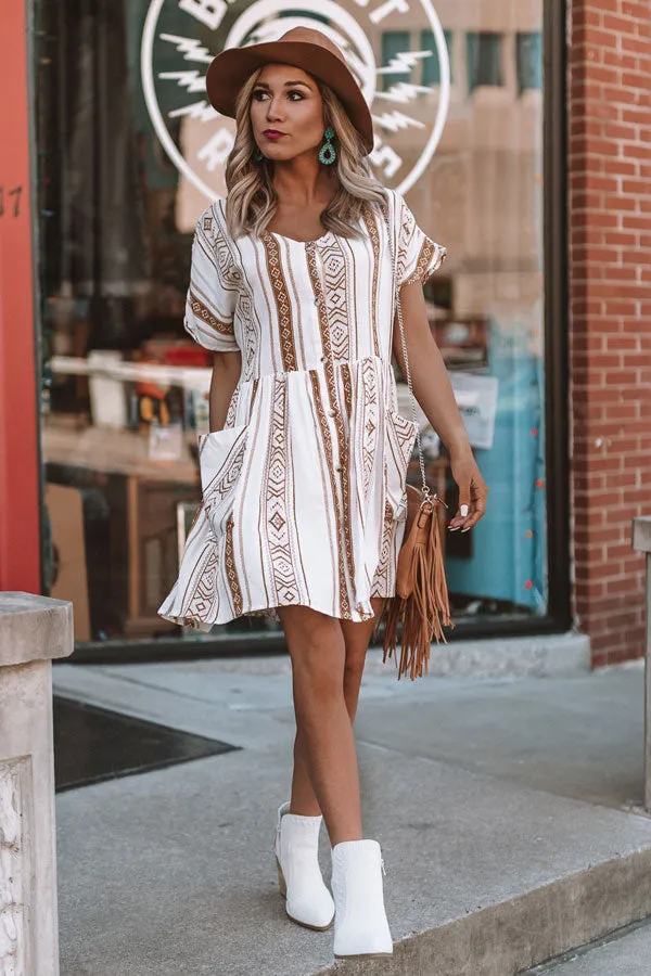 Chic In Santa Cruz Shift Dress in Mustard