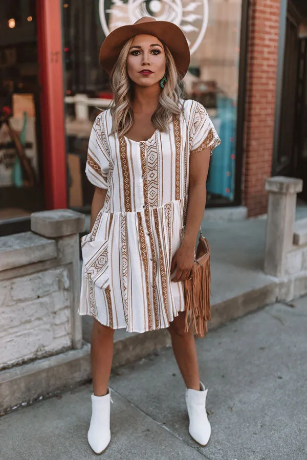 Chic In Santa Cruz Shift Dress in Mustard