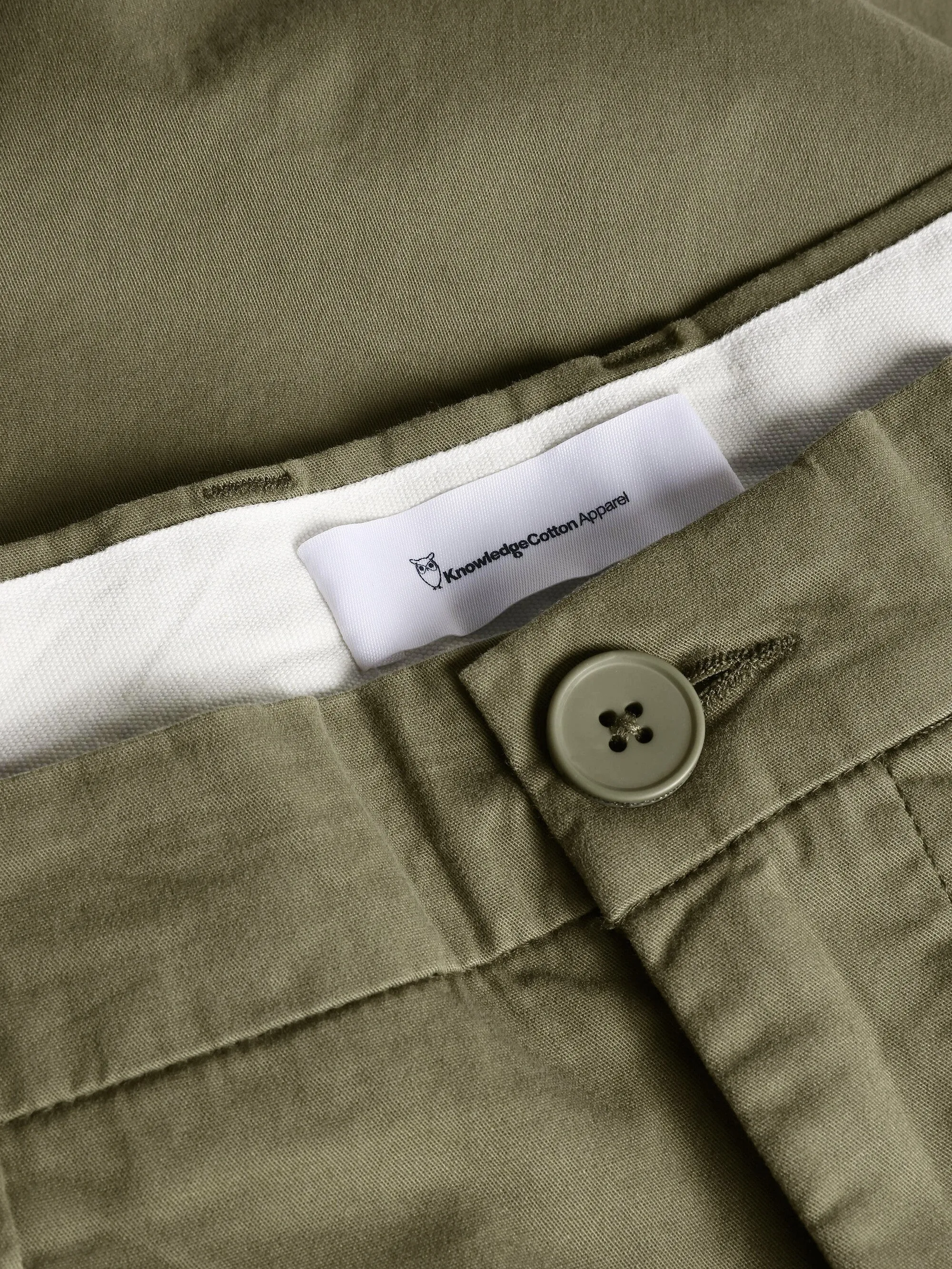 CHUCK regular chino poplin shorts - Burned Olive