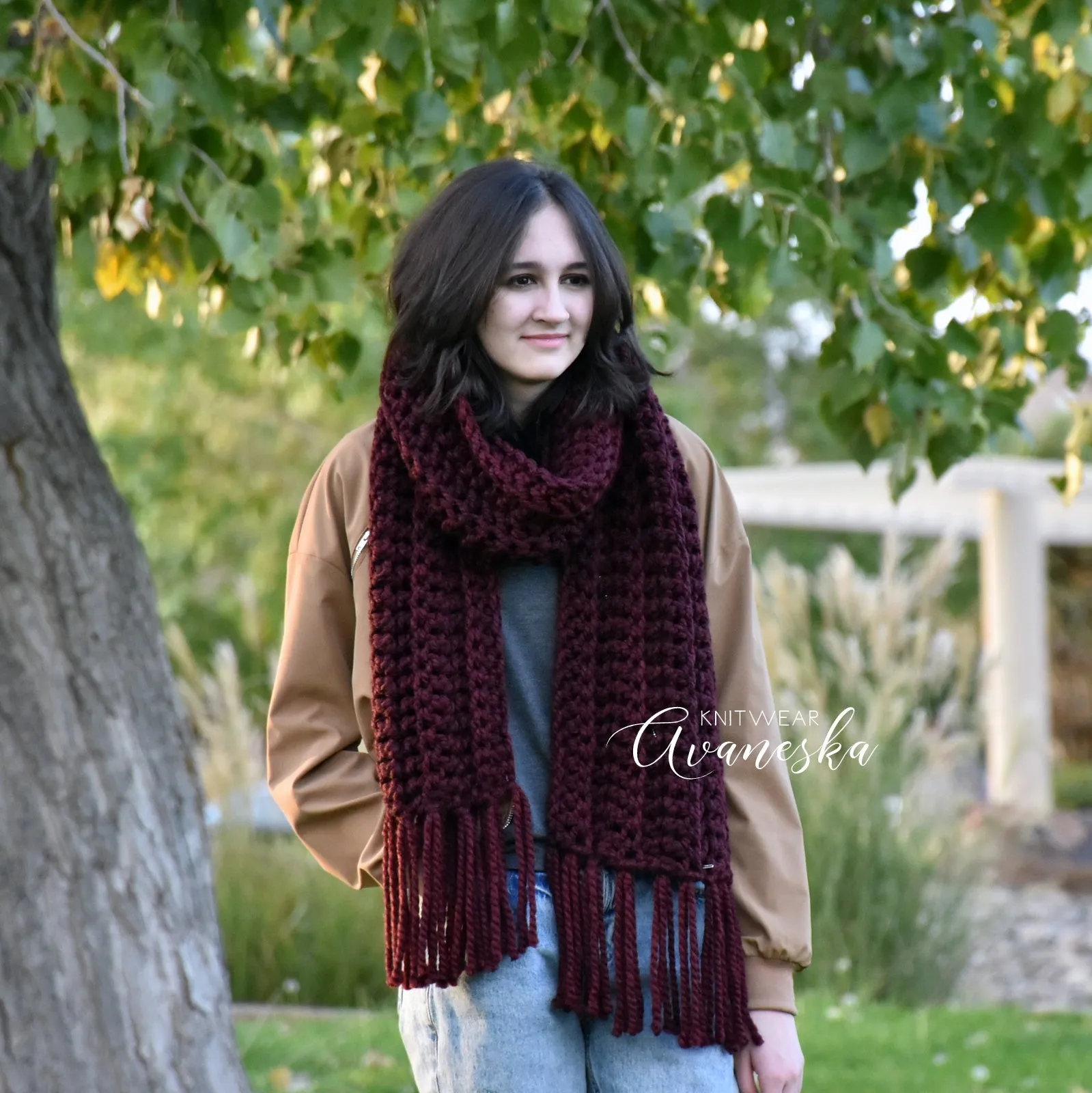 Chunky Classic Long Fringed Scarf | THE ASPEN