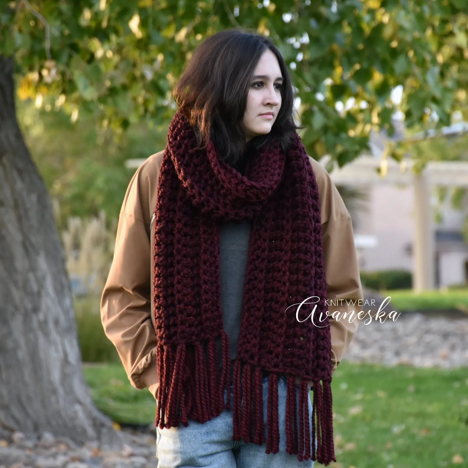 Chunky Classic Long Fringed Scarf | THE ASPEN