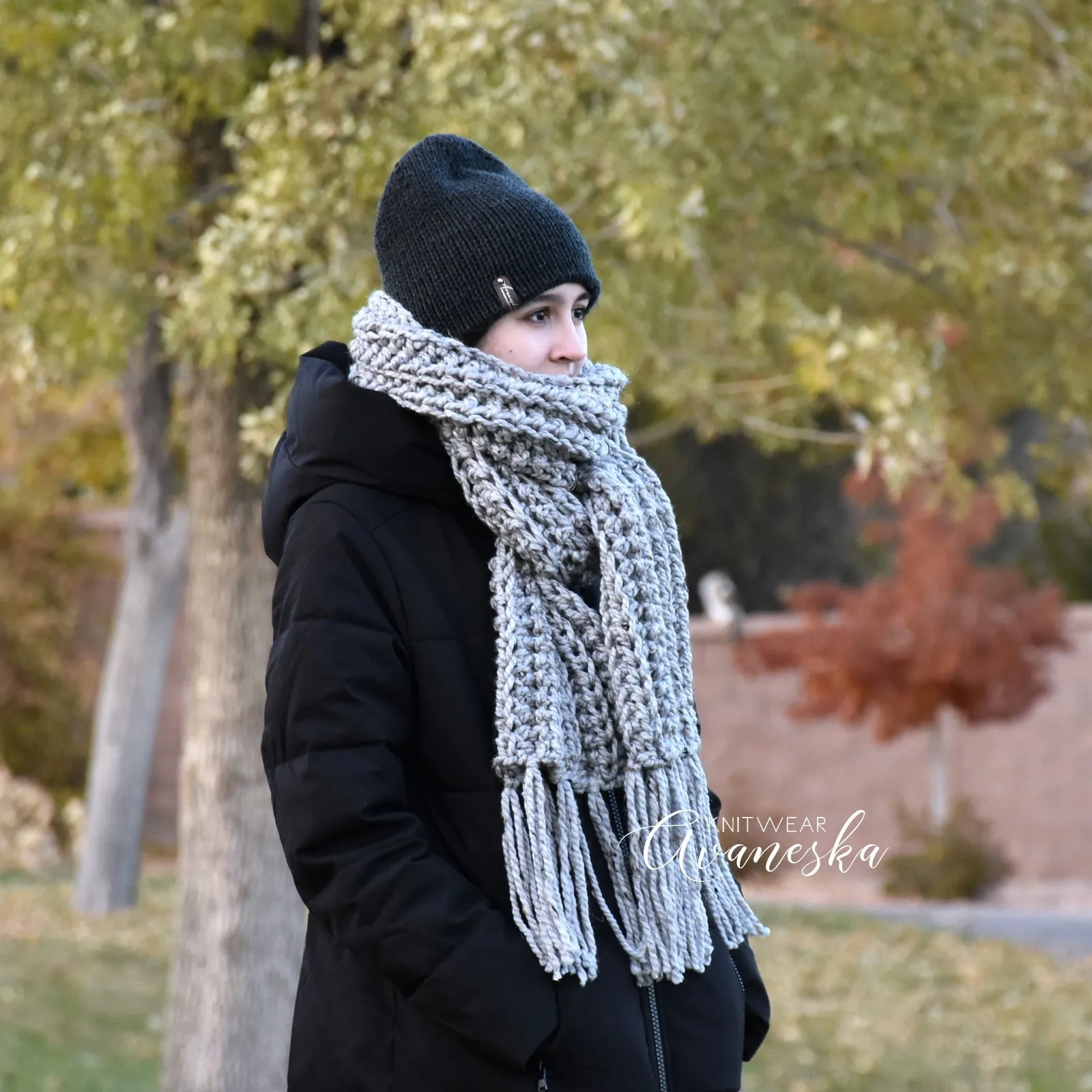 Chunky Classic Long Fringed Scarf | THE HUGH