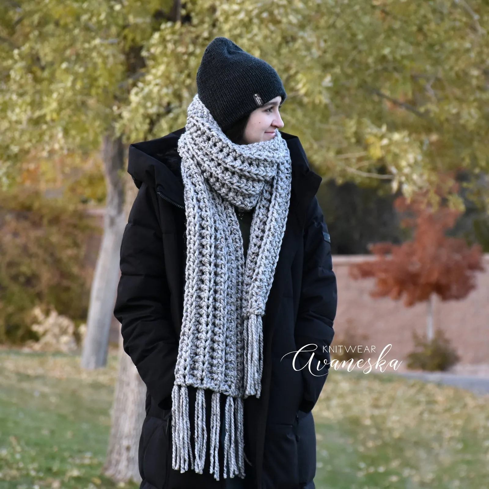 Chunky Classic Long Fringed Scarf | THE HUGH