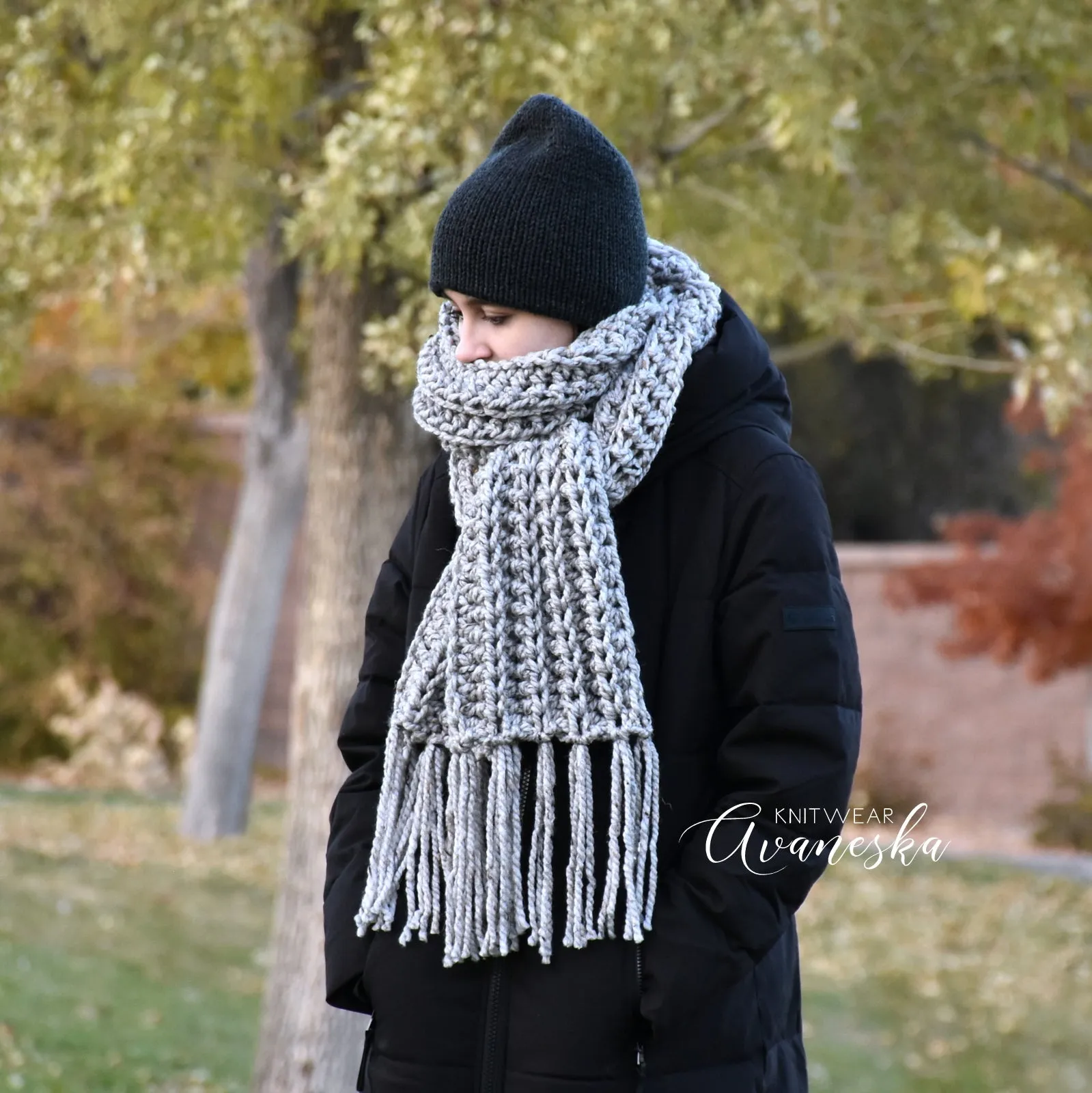 Chunky Classic Long Fringed Scarf | THE HUGH