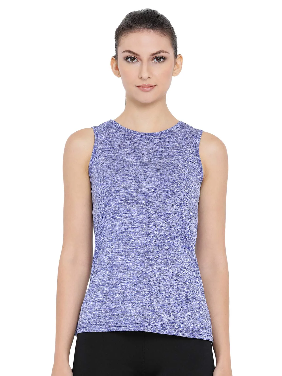 Clovia Women's Blue Gym/Sports Textured Activewear Top (AT0070P03_Blue_XXL)