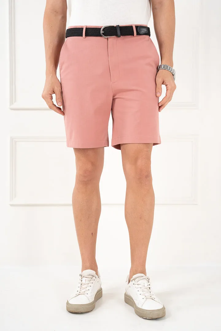 Coral Cotton Stretch Chino Shorts