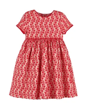 Crimson Flora Dress, Red