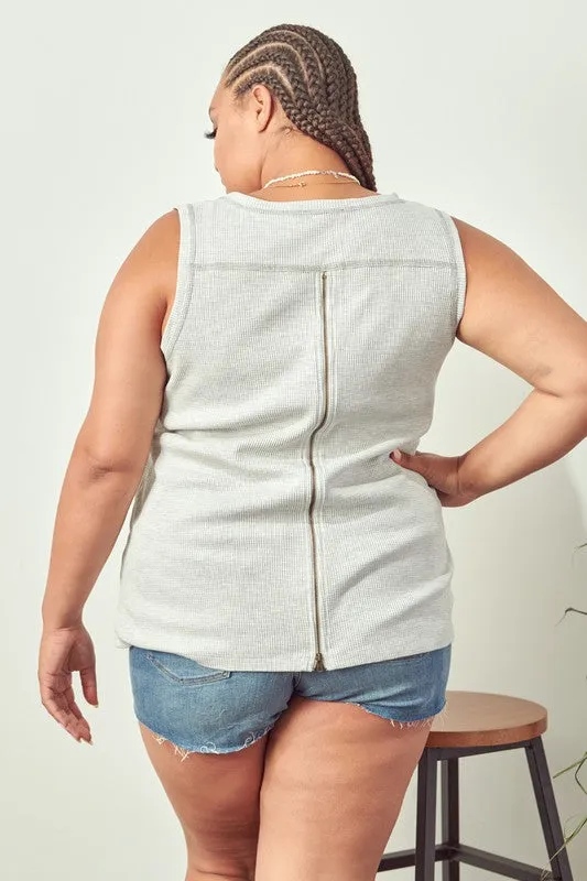 Curvy Stitch Top with Zipper Back