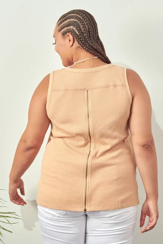 Curvy Stitch Top with Zipper Back