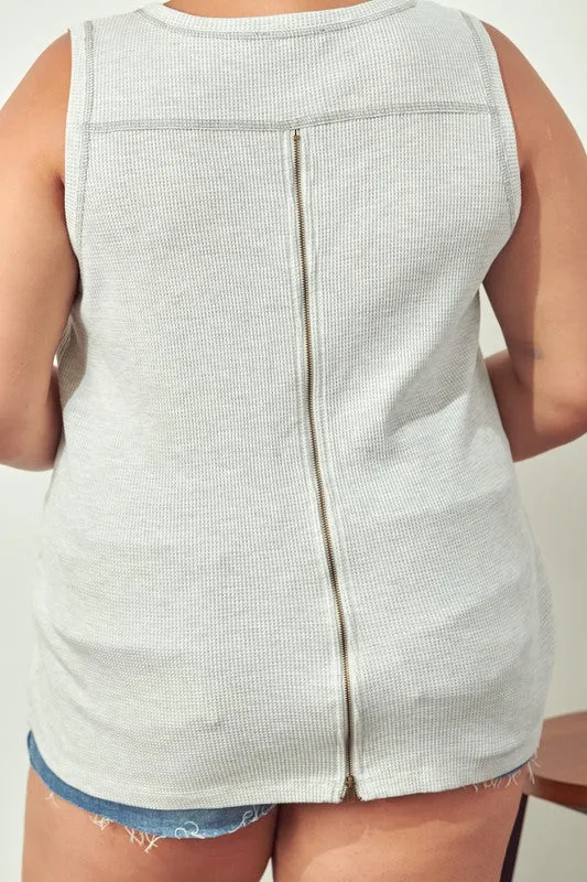 Curvy Stitch Top with Zipper Back