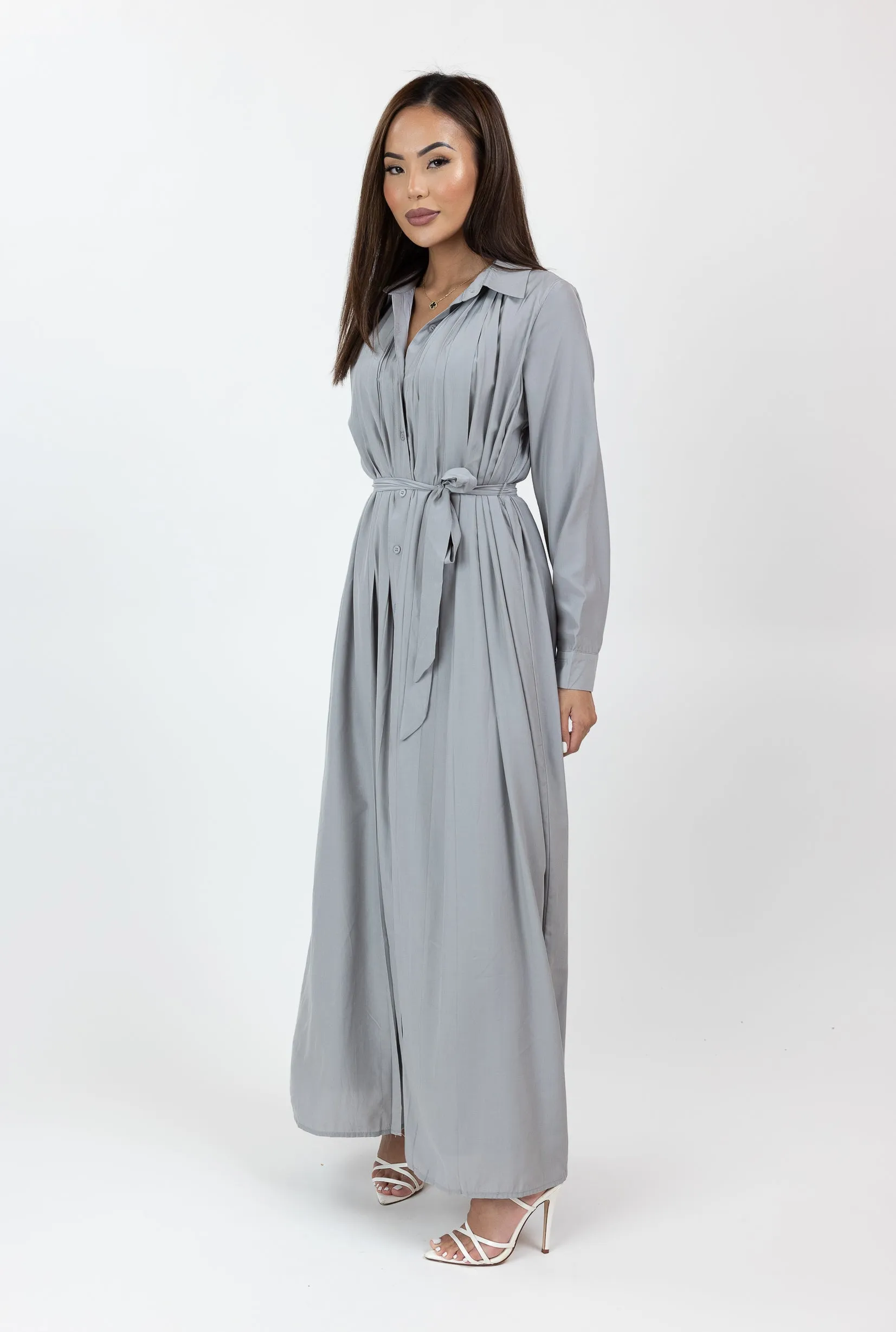 Dara Pleated Shirt Dress