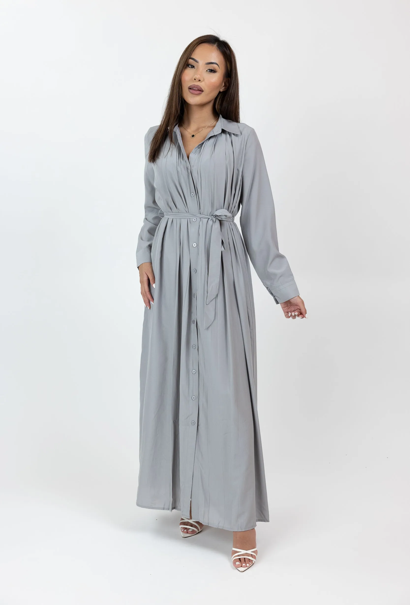 Dara Pleated Shirt Dress