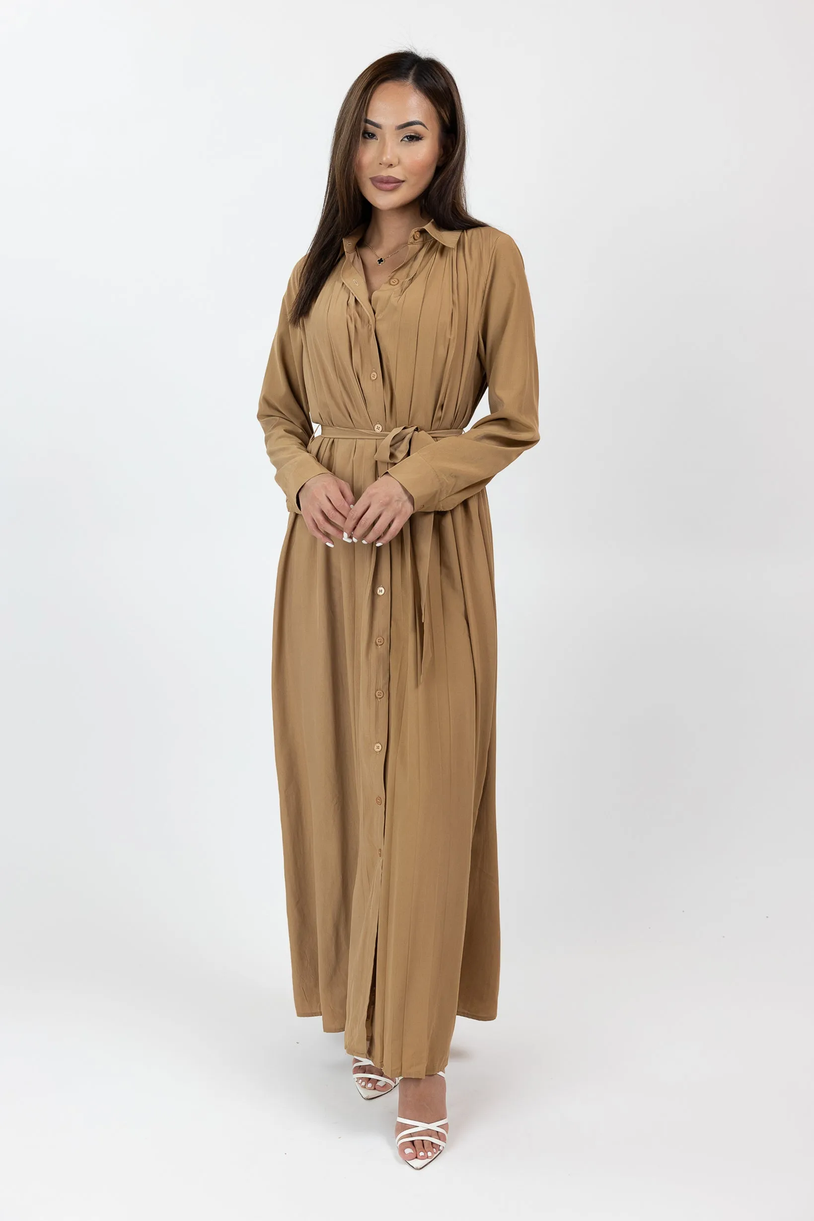 Dara Pleated Shirt Dress