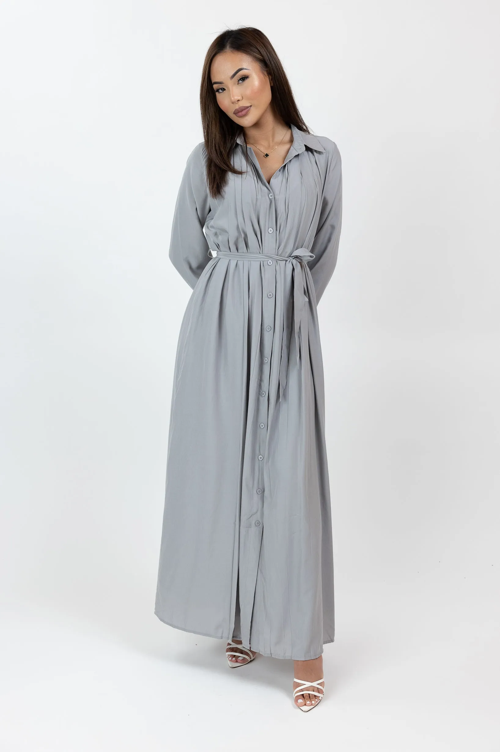 Dara Pleated Shirt Dress