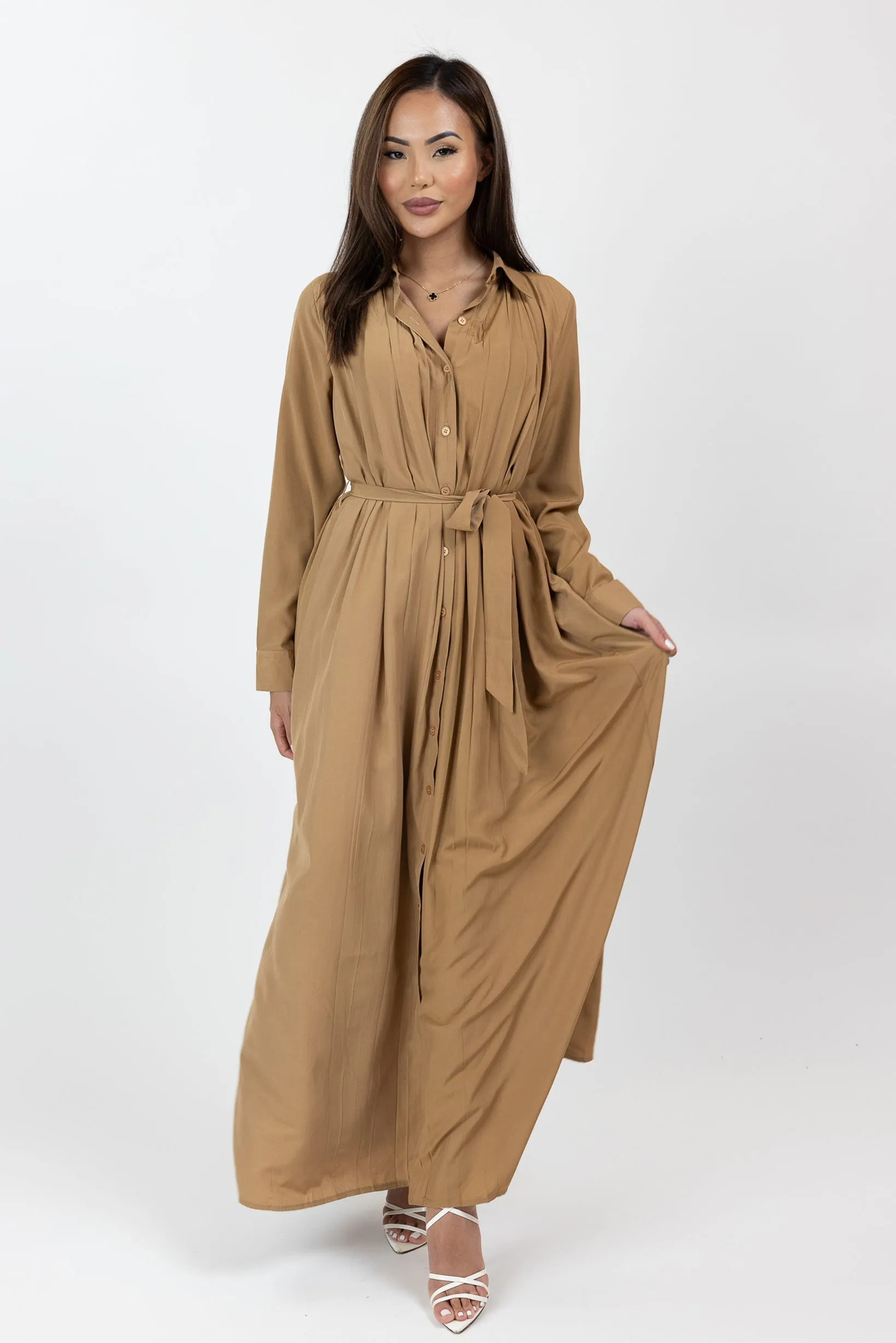 Dara Pleated Shirt Dress