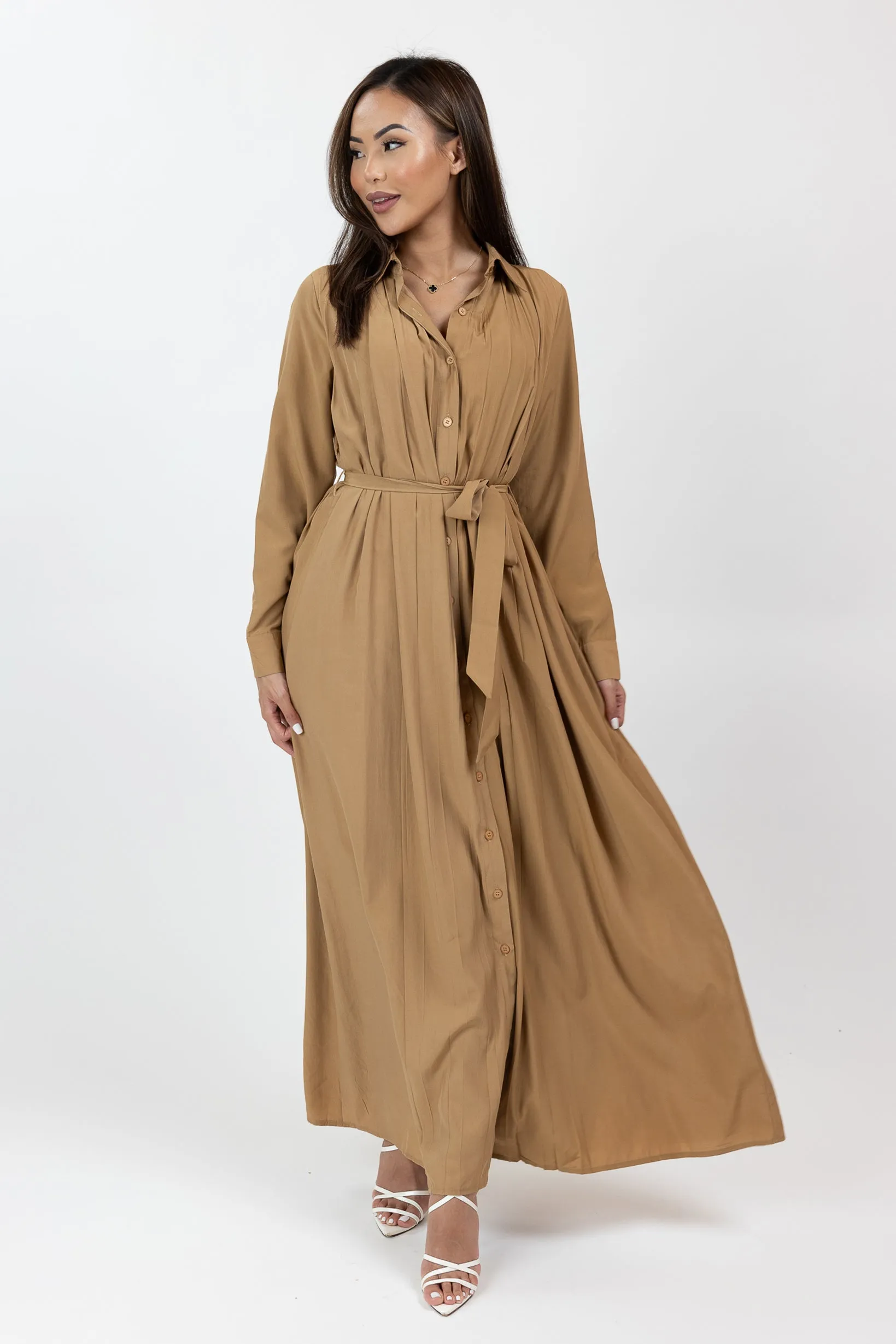 Dara Pleated Shirt Dress