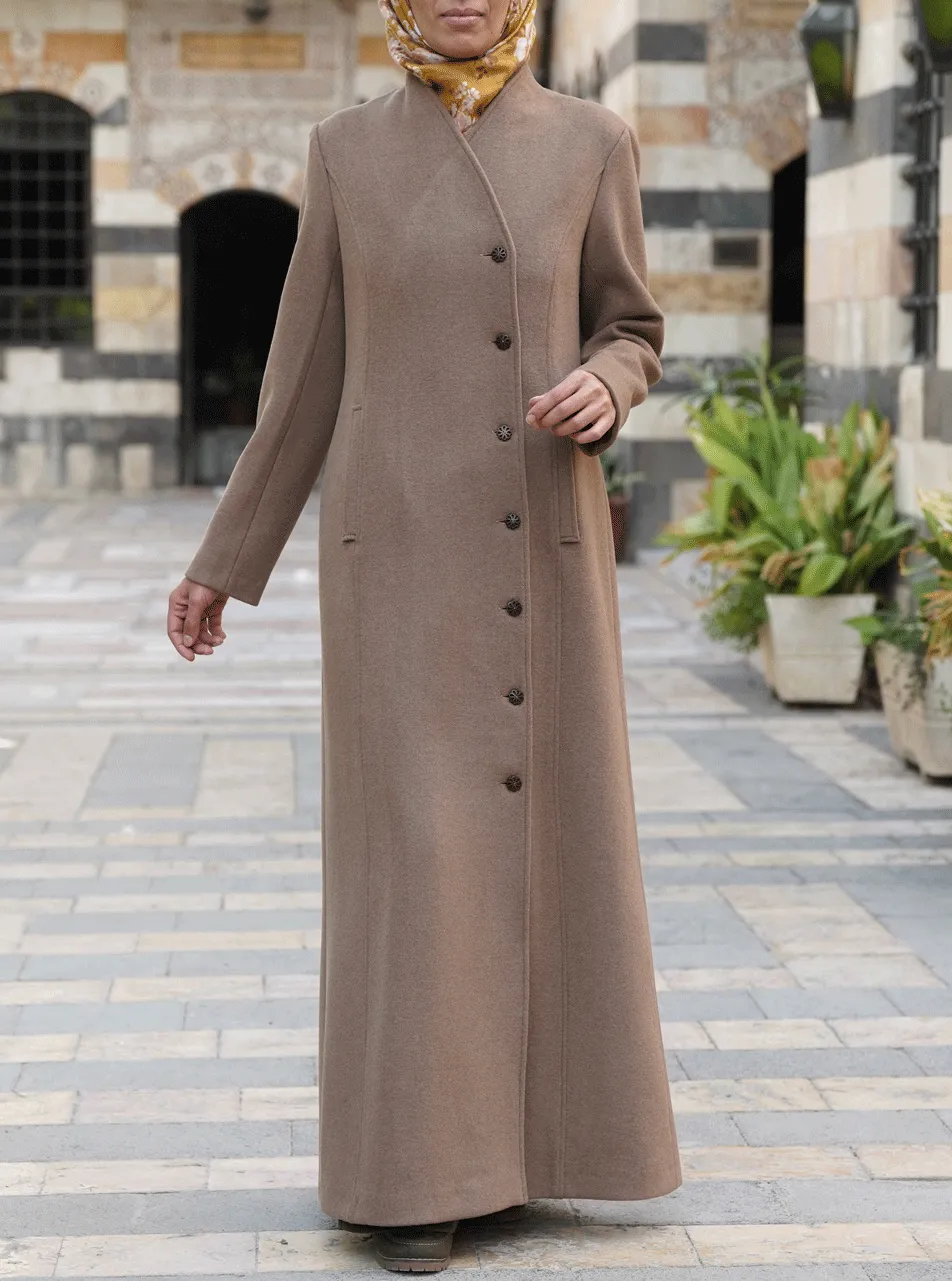 Decorative Buttons Wool Coat