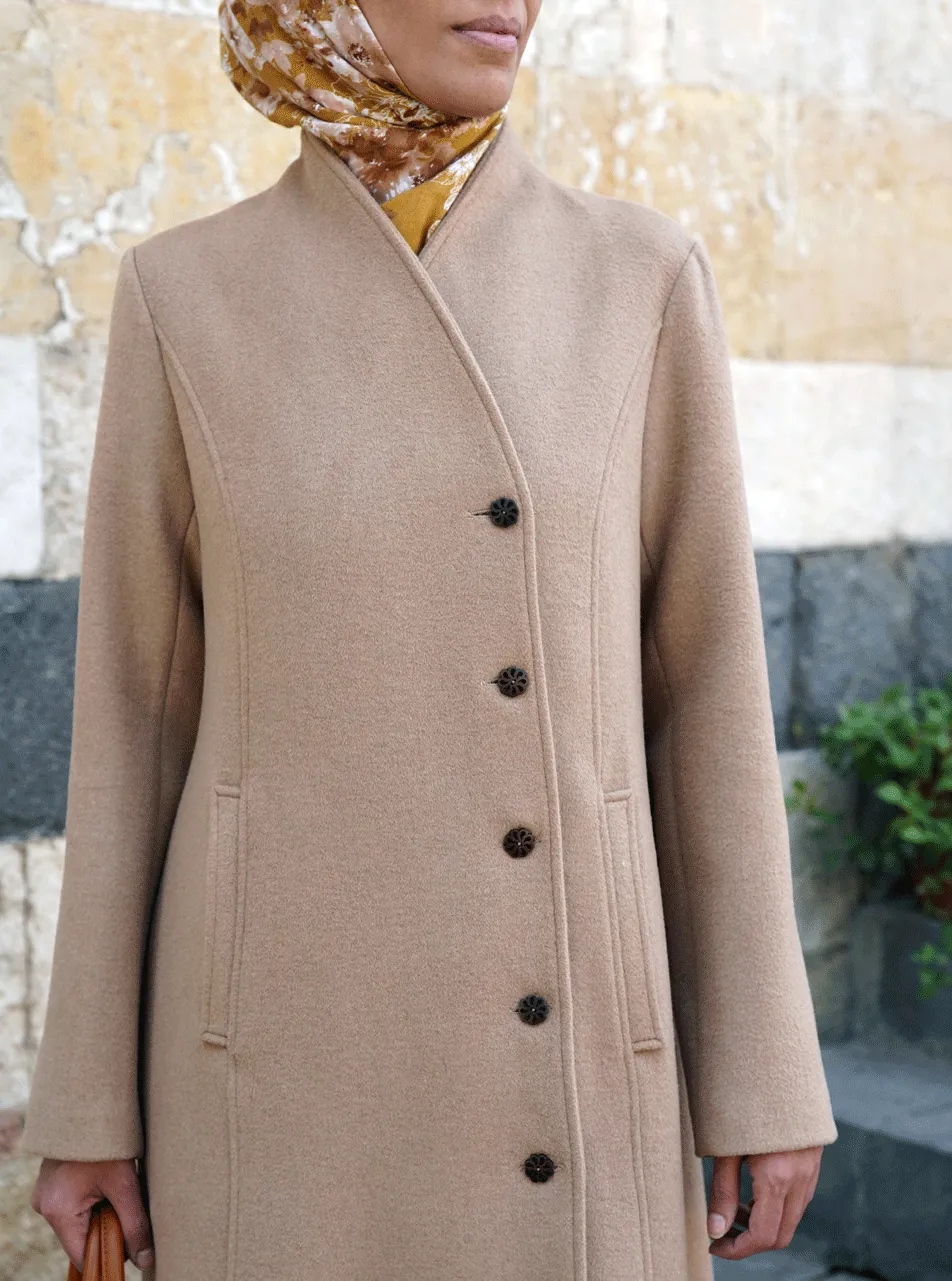 Decorative Buttons Wool Coat