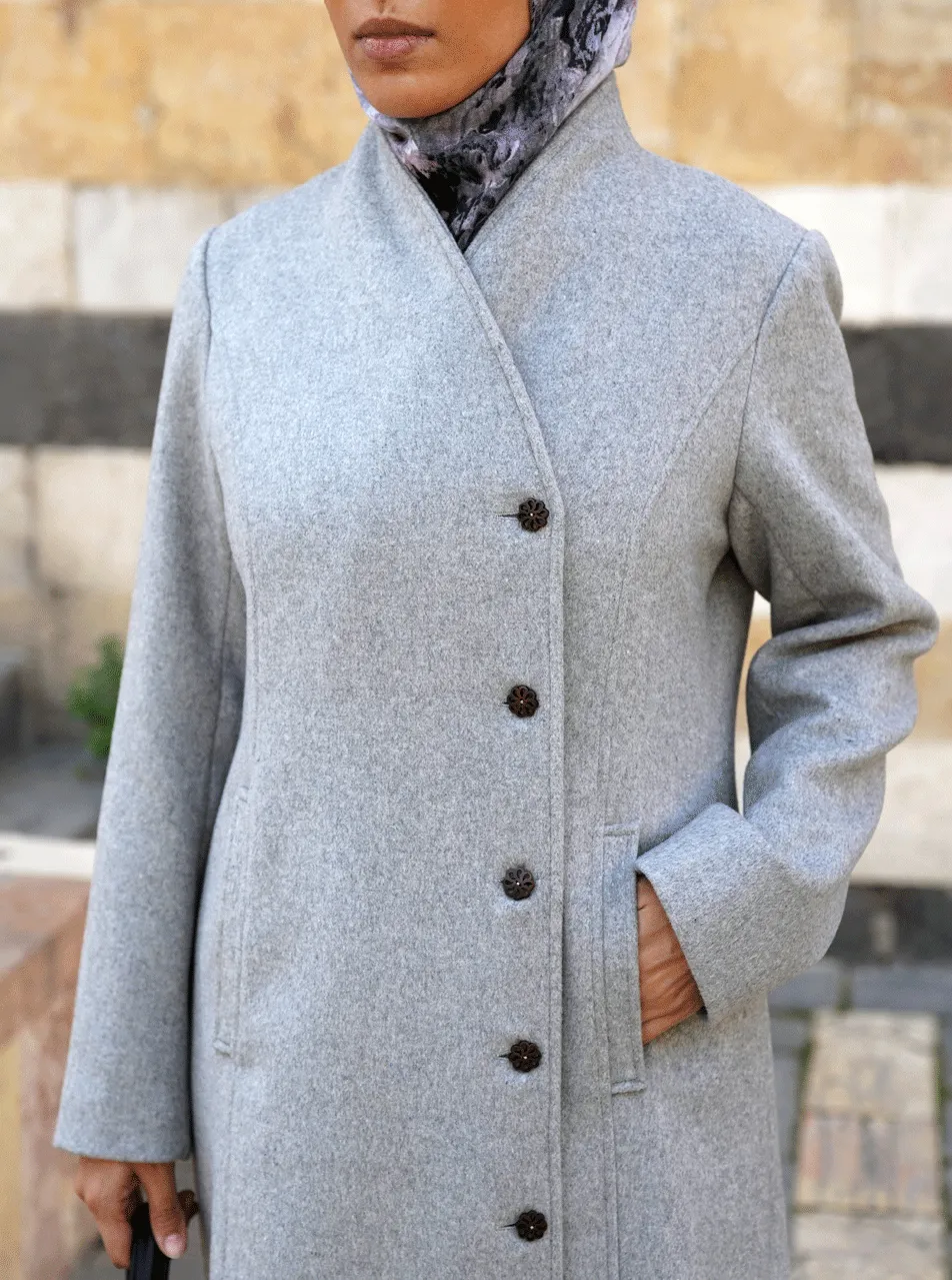 Decorative Buttons Wool Coat