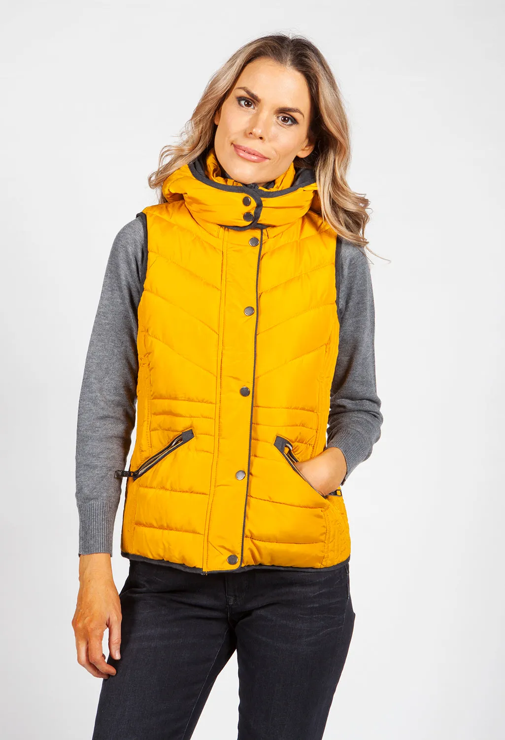 Deep Yellow Hooded Gilet