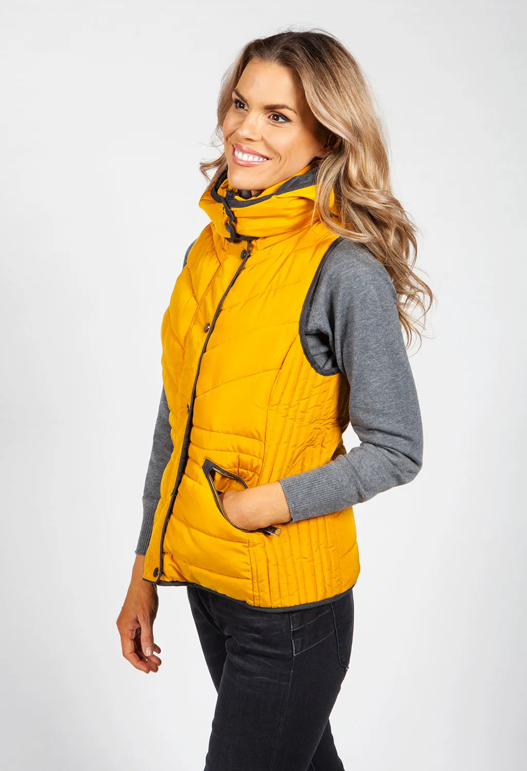 Deep Yellow Hooded Gilet