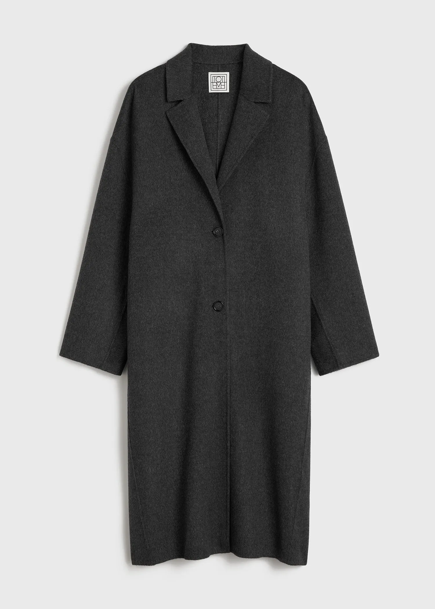 Doublé cocoon coat charcoal melange