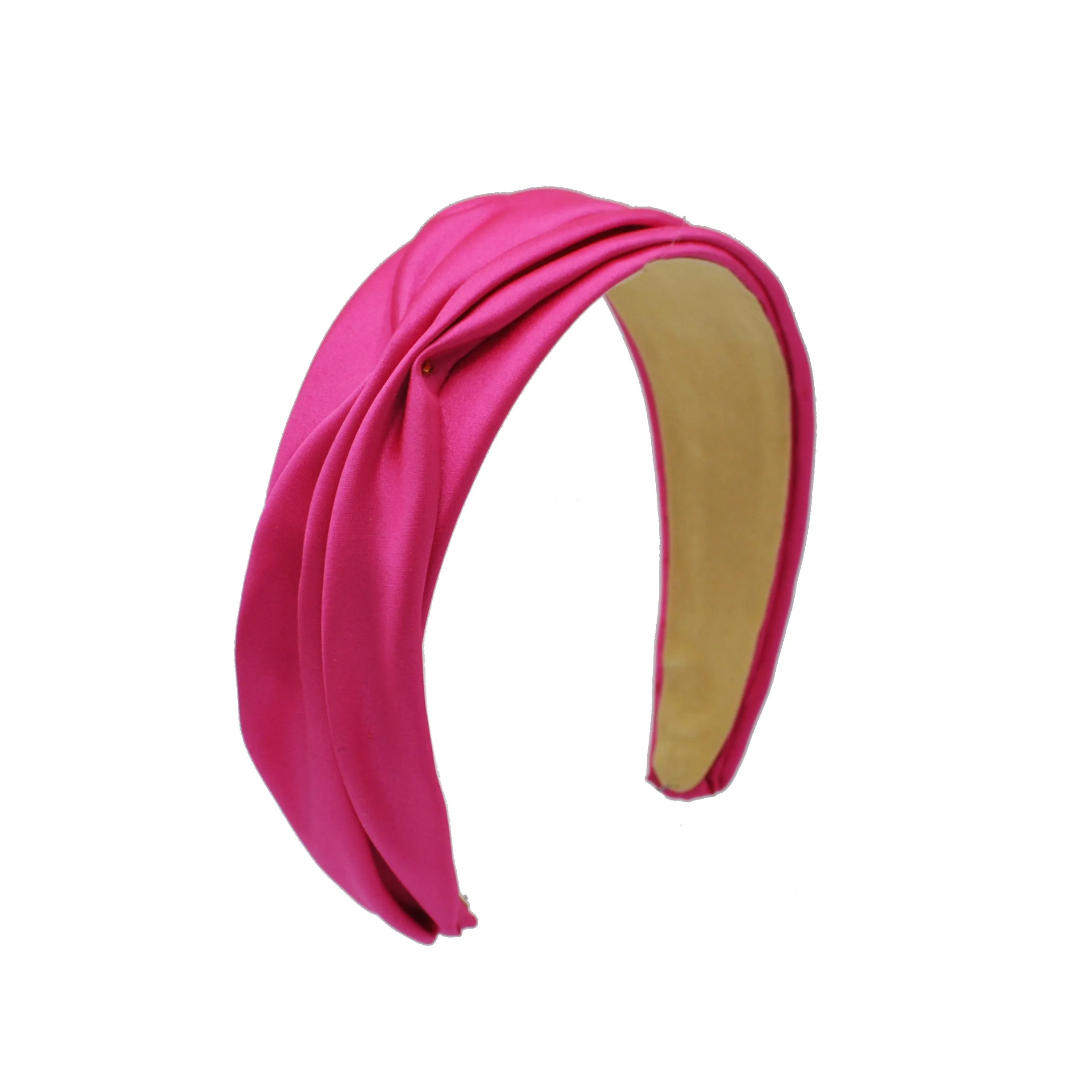 Edwina: Hot Pink Satin Draped Headband as Seen on FittyBritttty