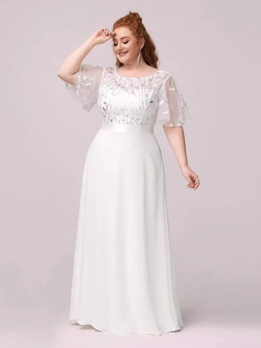 Elegant Plus Size A-Line Chiffon Evening Dress with Sequin