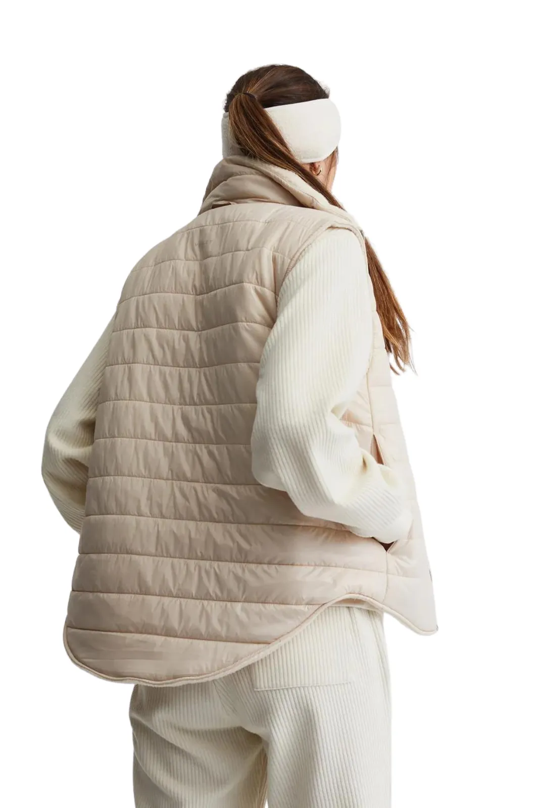 Ellis Reversible Quilt Gilet, Sandshell/Silver Lining