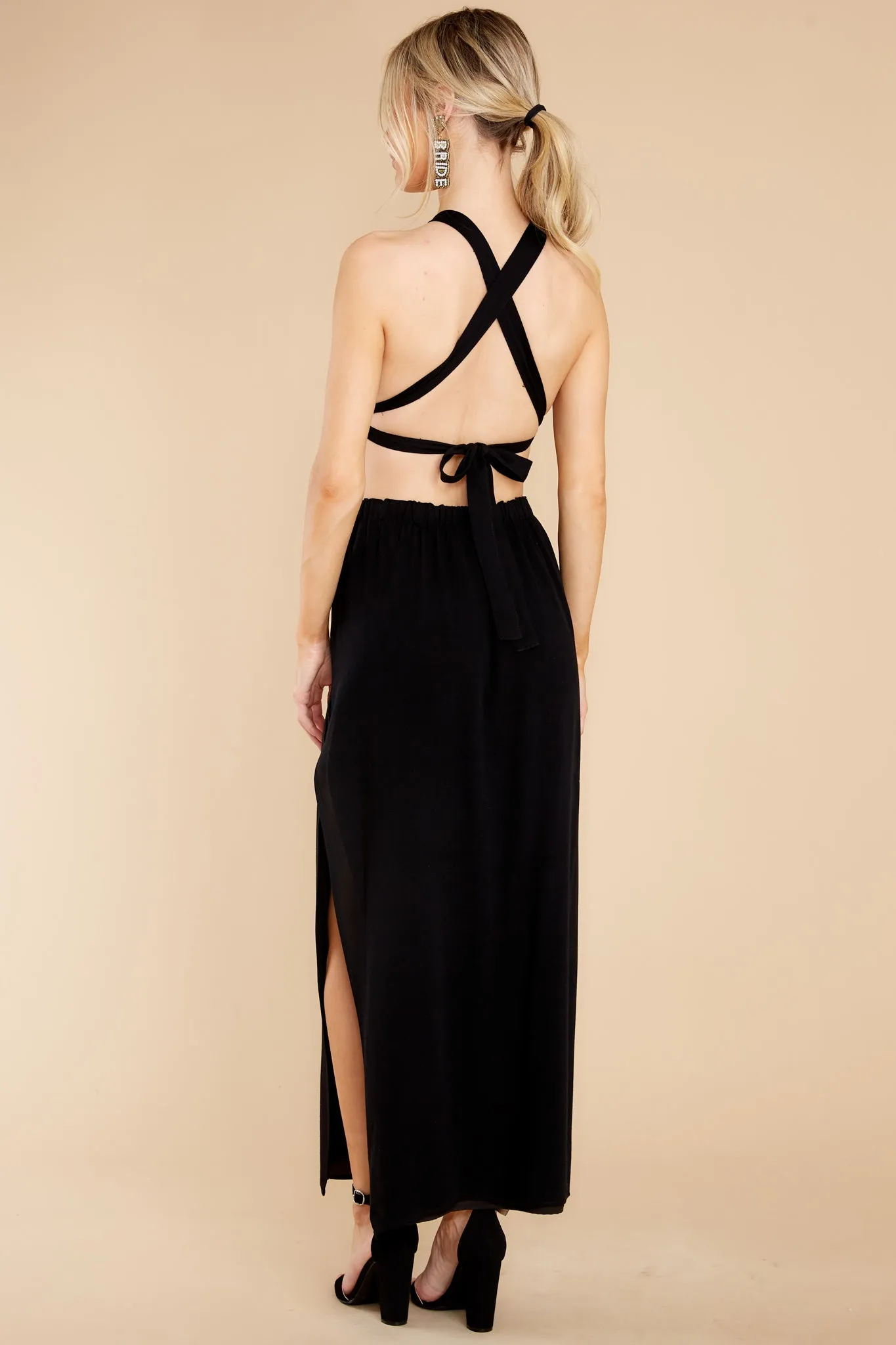 Enchanting Evening Black Maxi Dress