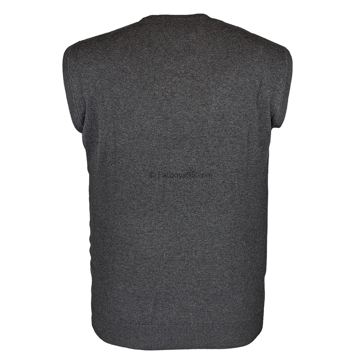 Espionage V Neck Sleeveless Pullover - KW032 - Charcoal Marl