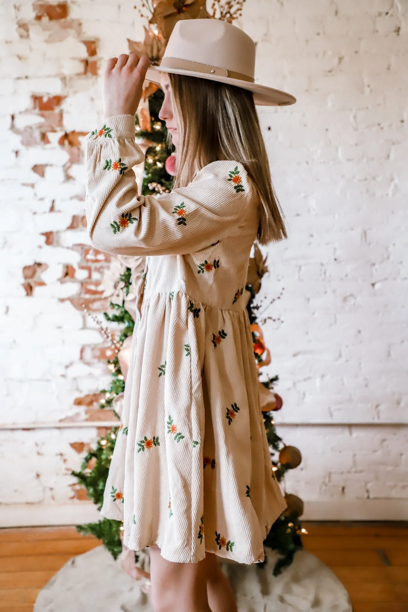 Fall For You Embroidered Dress