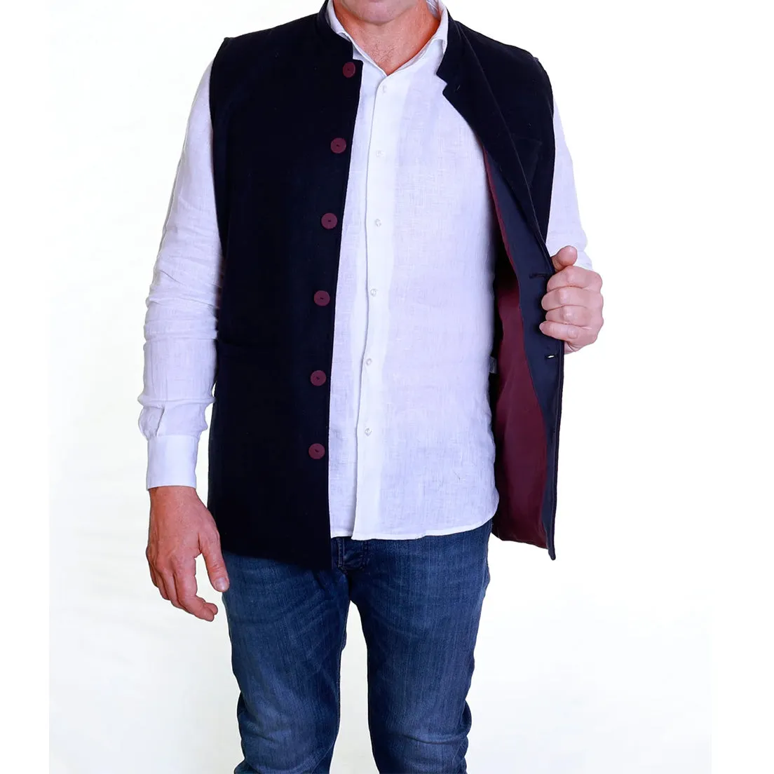 Felted Wool Nehru Gilet