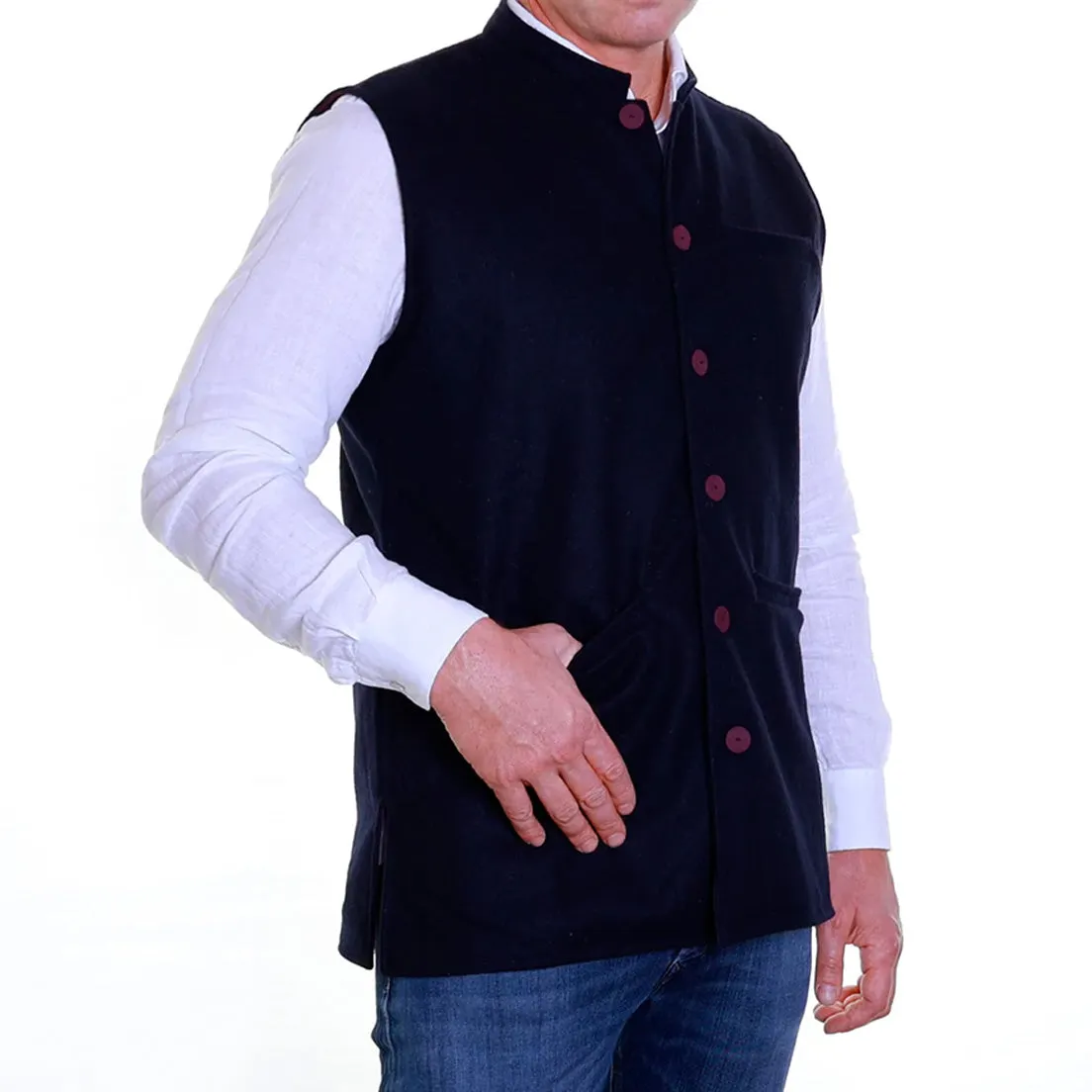 Felted Wool Nehru Gilet