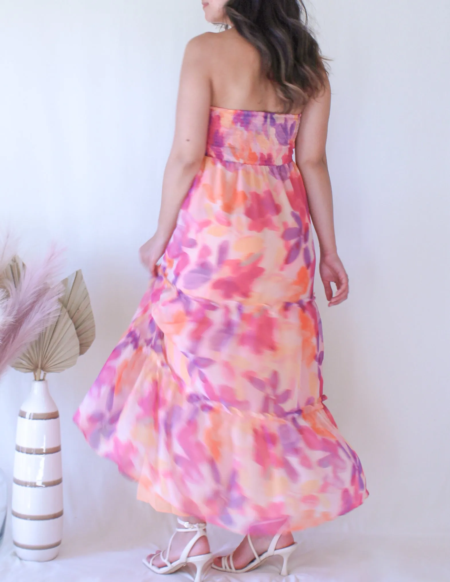 Floral Strapless Dress