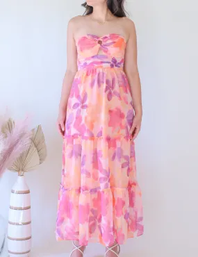 Floral Strapless Dress