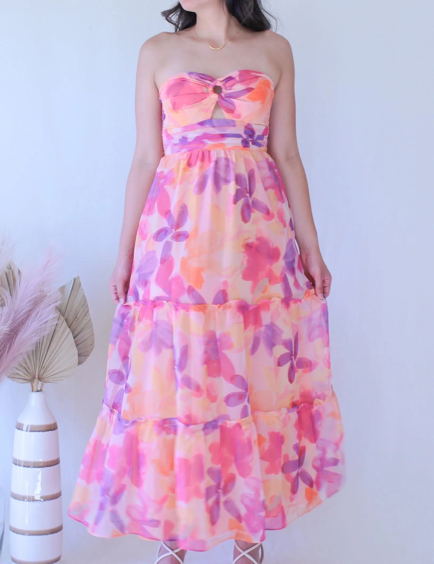 Floral Strapless Dress