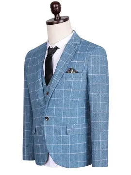 Formal Men's Suits with Large Check