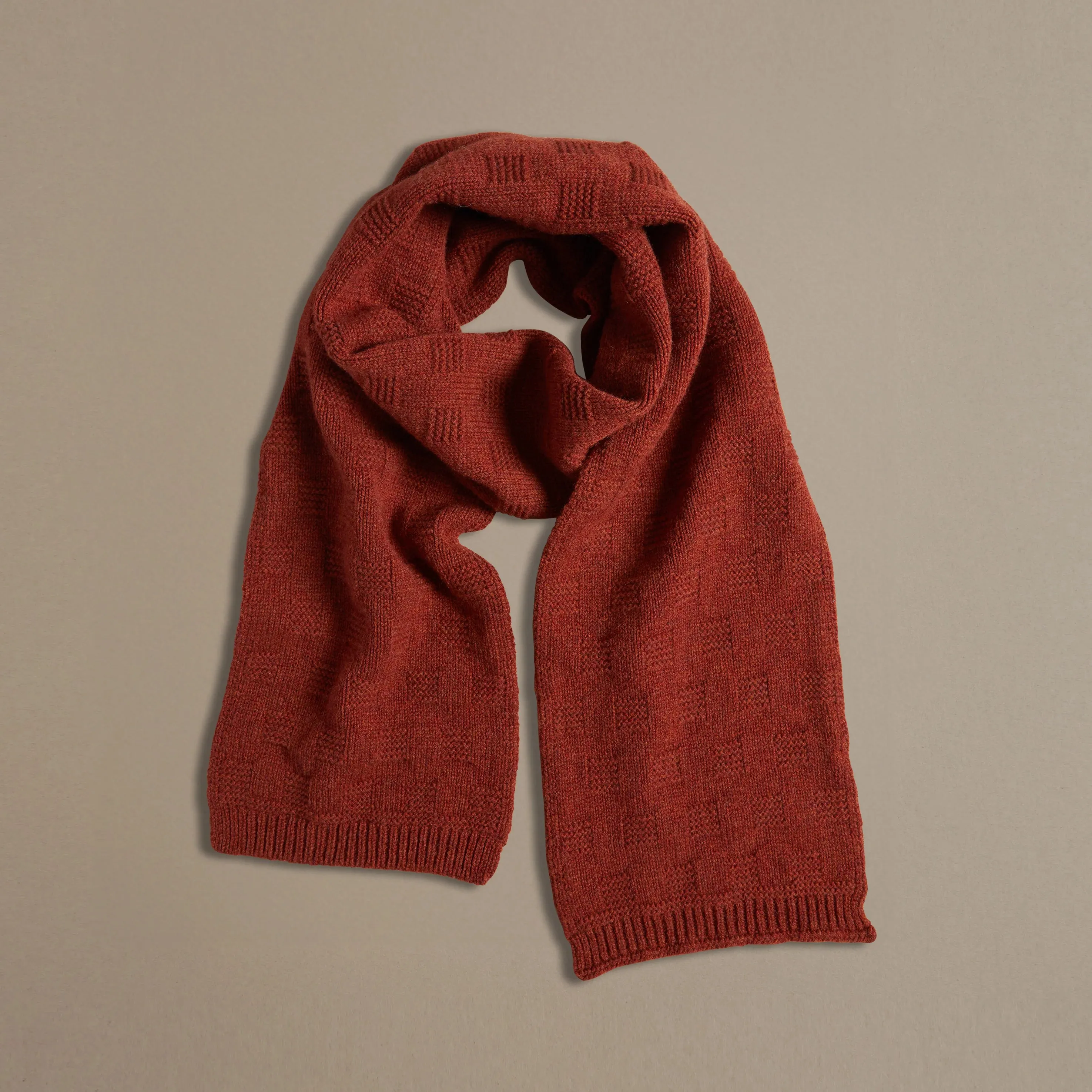 Garter Stitch Scarf - Rust