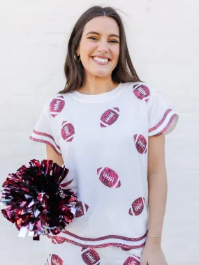 Ginny Top | Crimson    White