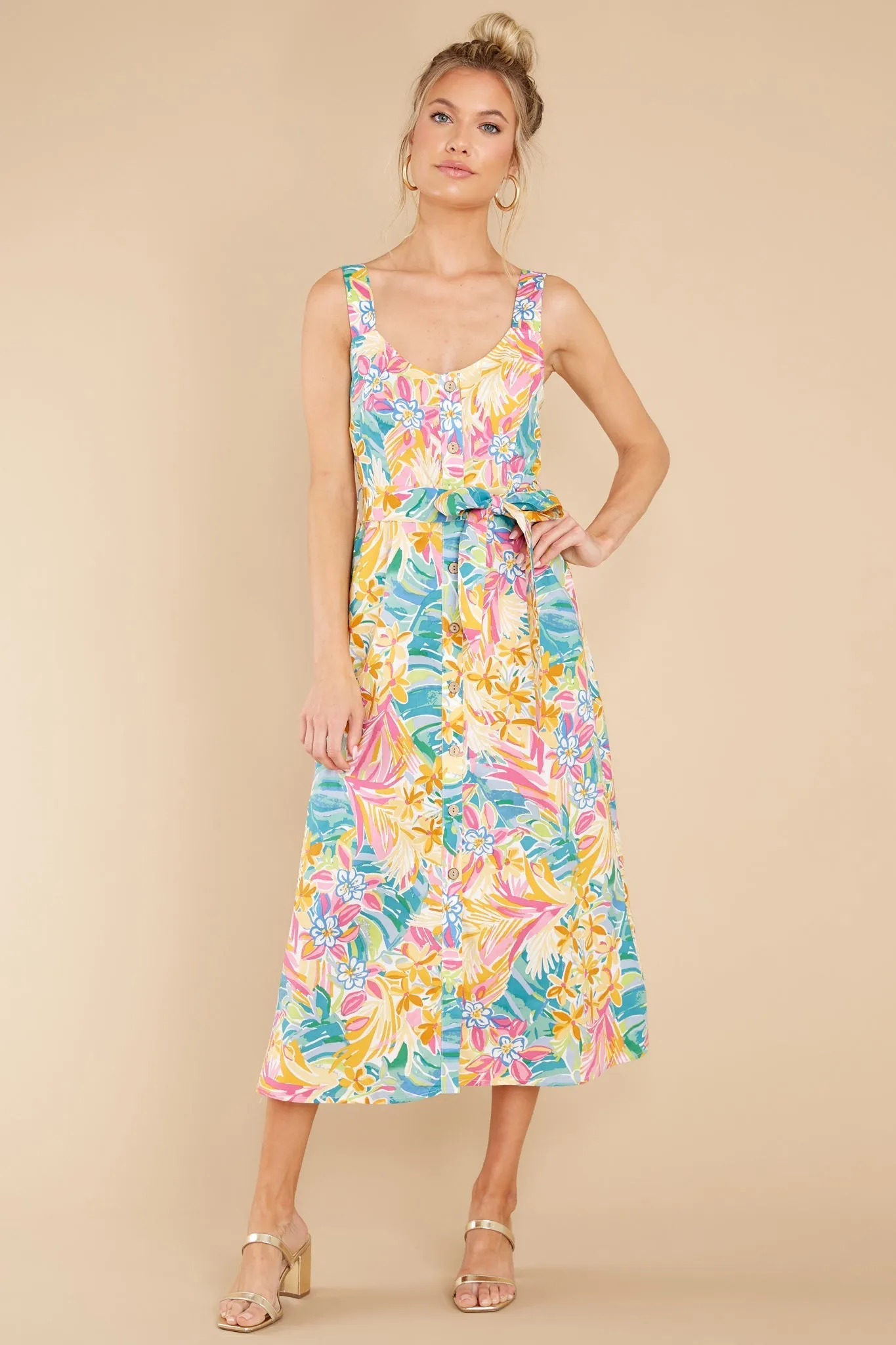 Hawaiian Escape Pink Josephine Print Dress