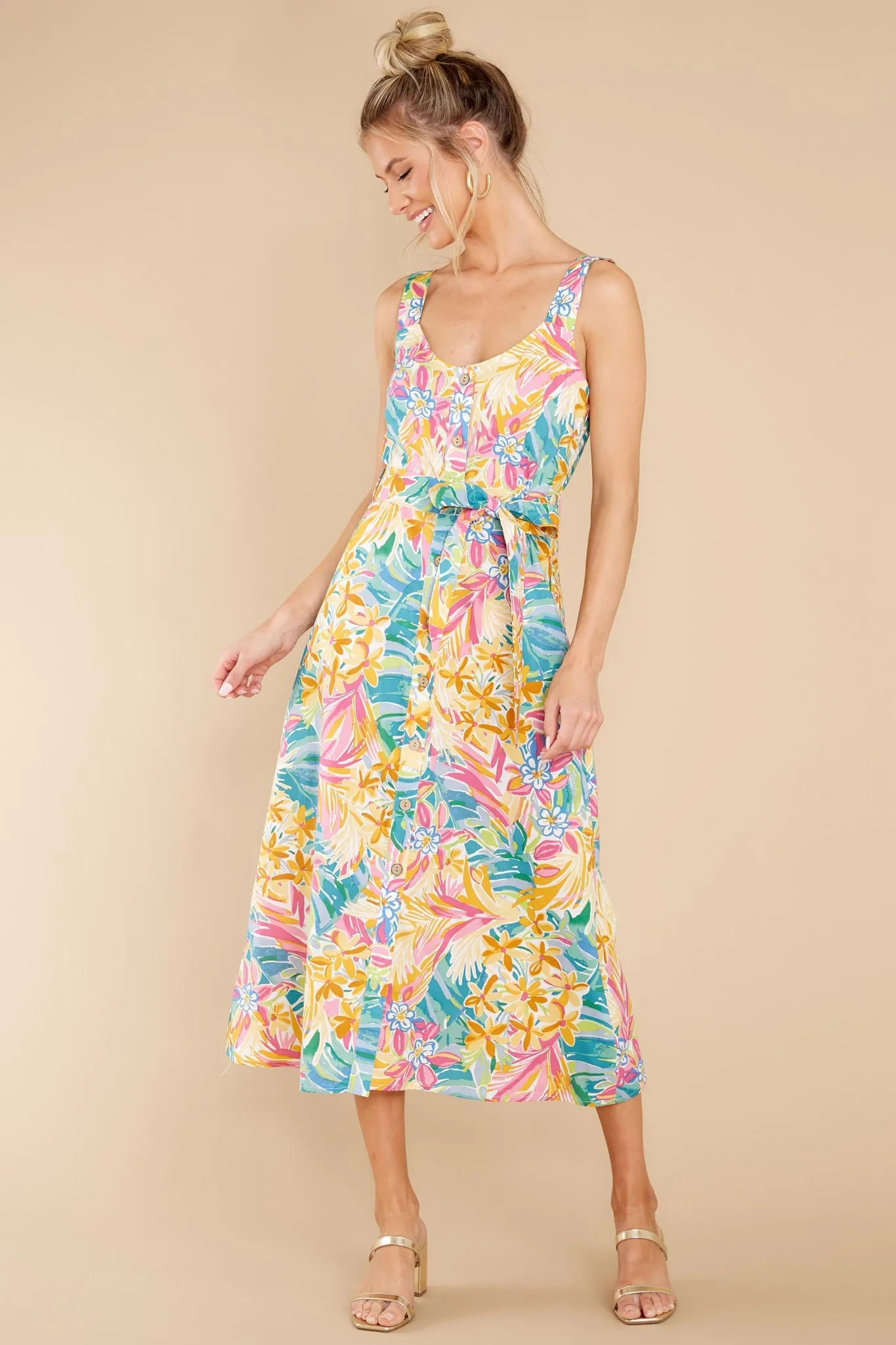 Hawaiian Escape Pink Josephine Print Dress