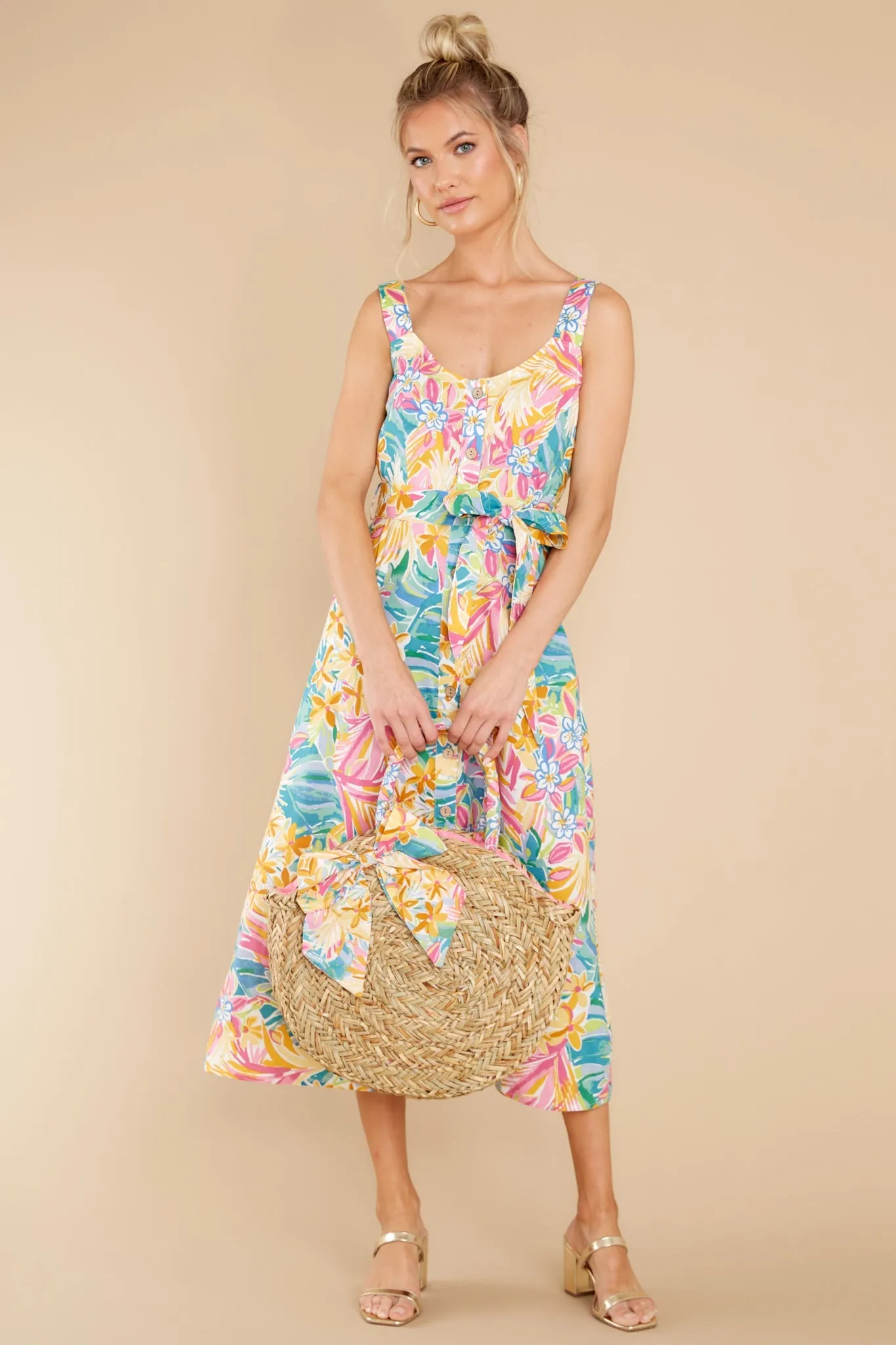 Hawaiian Escape Pink Josephine Print Dress