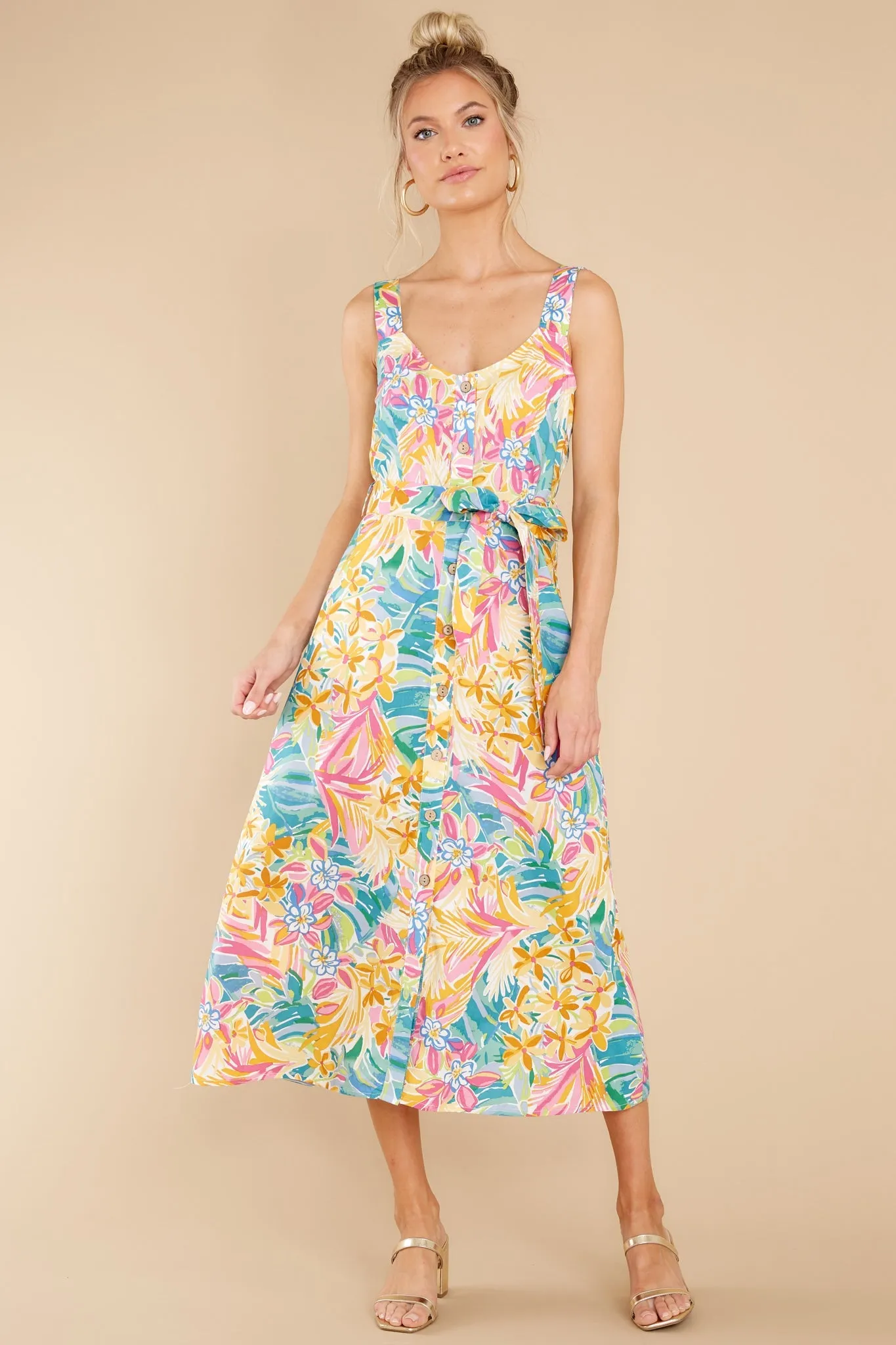 Hawaiian Escape Pink Josephine Print Dress