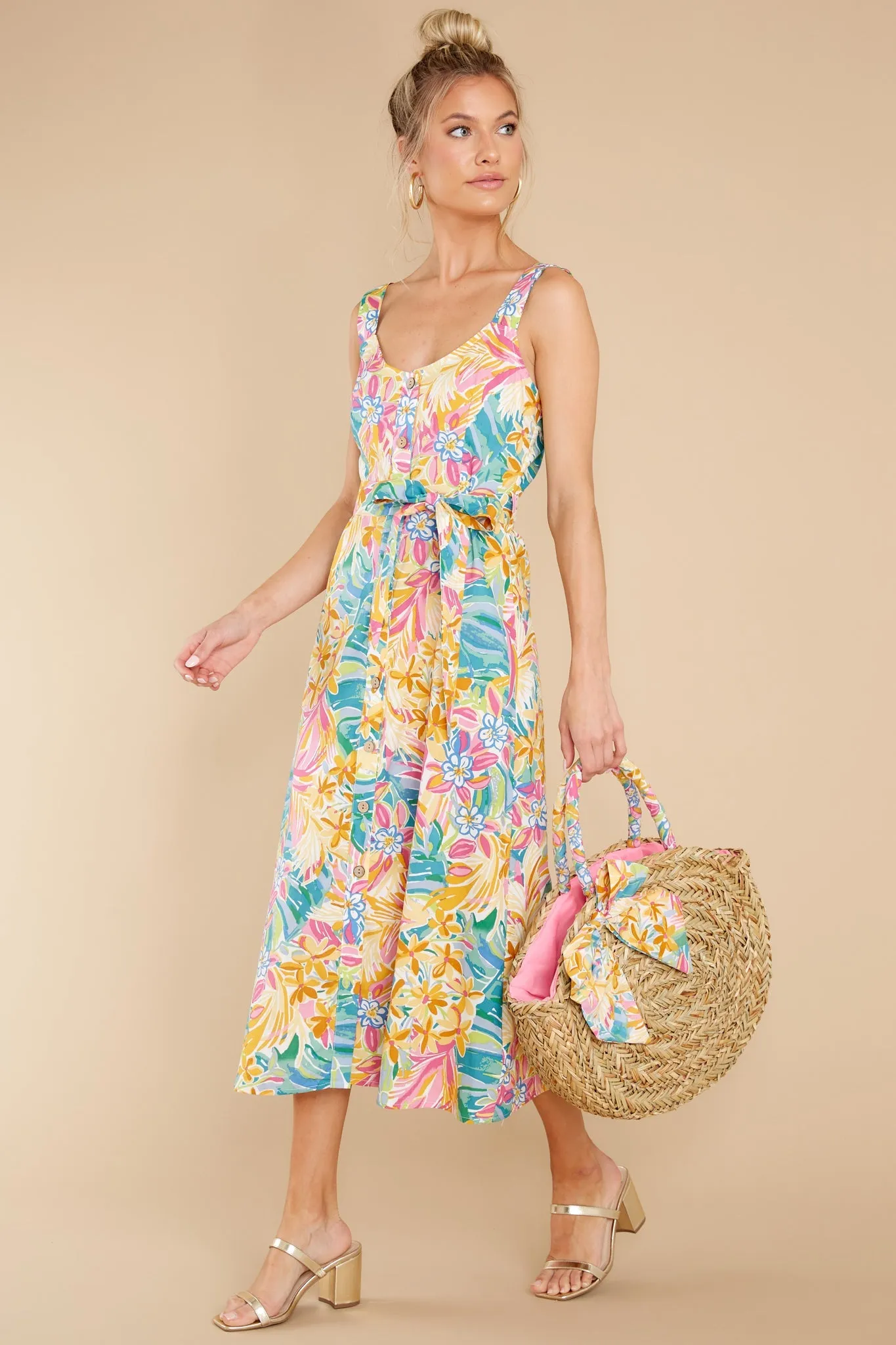 Hawaiian Escape Pink Josephine Print Dress