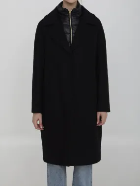 Herno Panelled Mid-Length Coat In Black