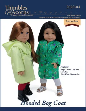 Hooded Bog Coat 18" Doll Clothes Pattern