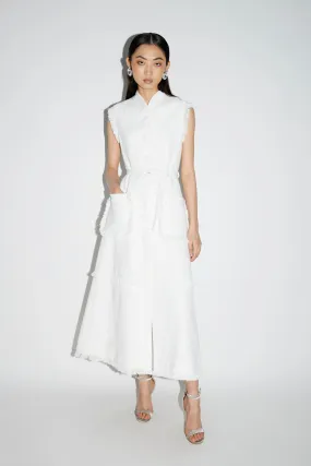 Huishan Zhang - Felicity Dress in White Tweed