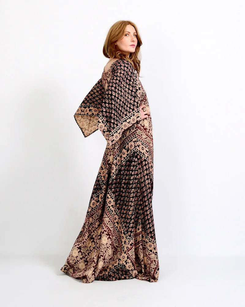 India Gauze Caftan Maxi Dress